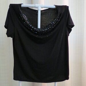 Notations Black Short Sleeve Tee Essential Top